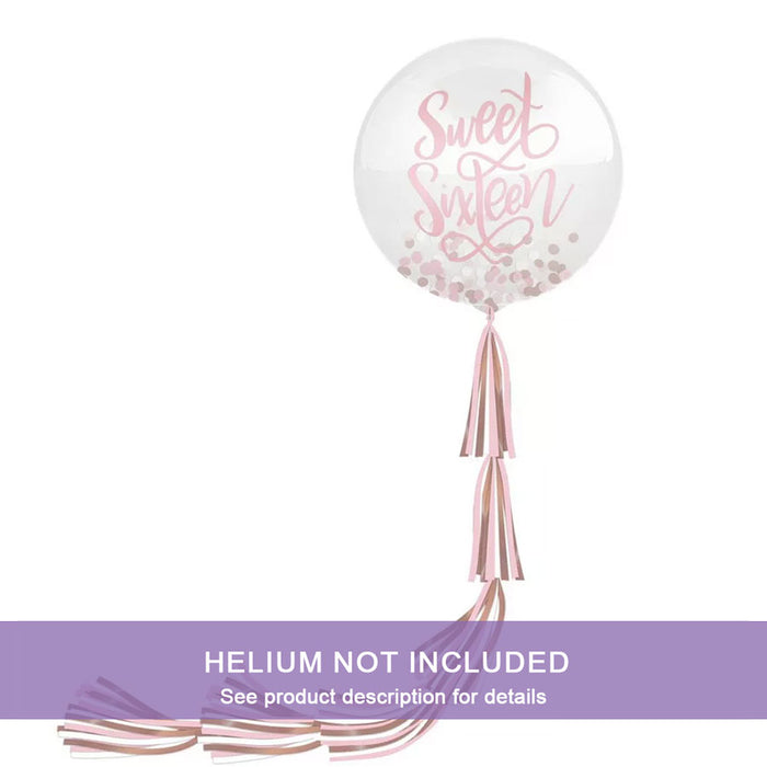 Sweet Sixteen Balloon w/ Tail 24" | 2 ct