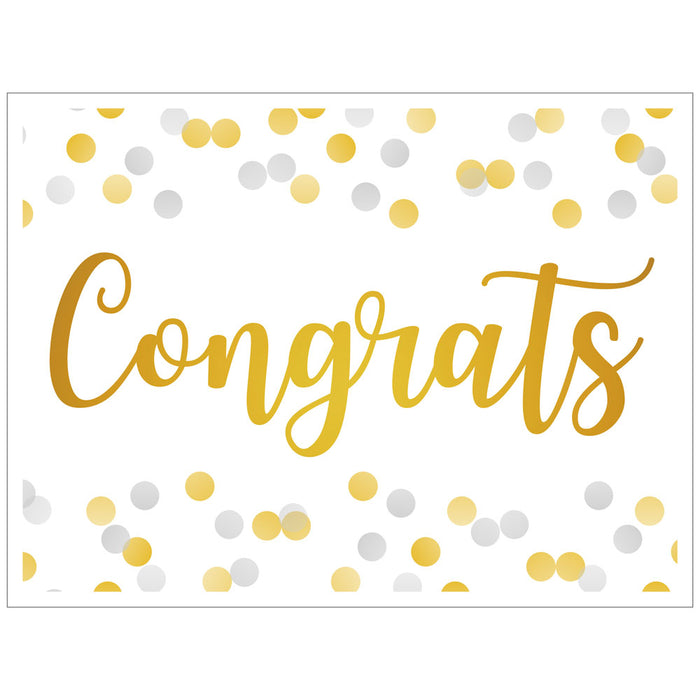 Congrats Glitter Confetti Yard Sign 24" x 18" | 1 ct