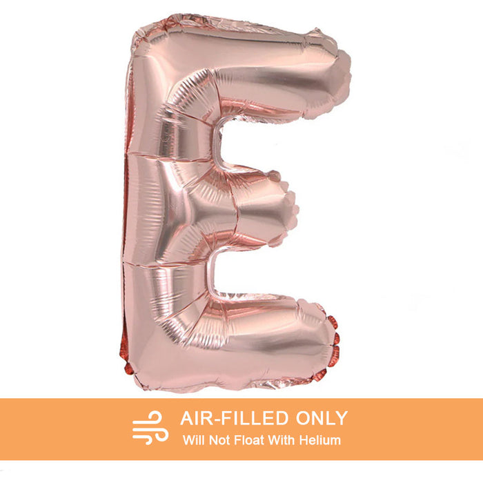 Air Filled Rose Gold Mylar Letter Balloon, 16" | 1 ct