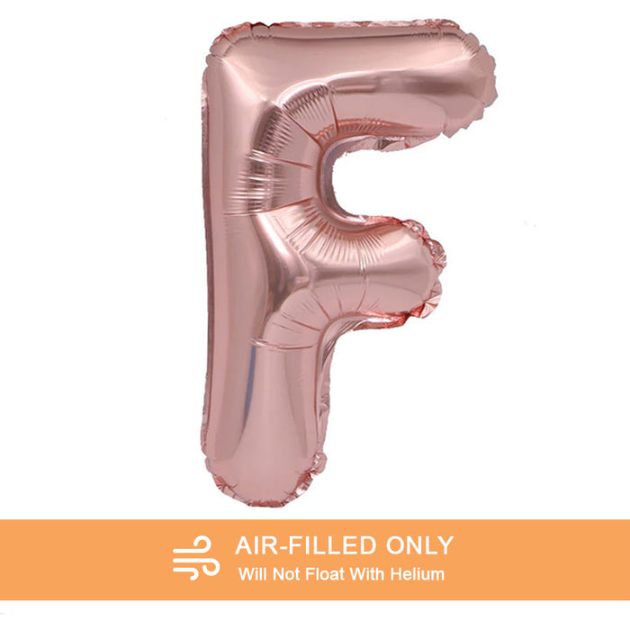 Air Filled Rose Gold Mylar Letter Balloon, 16" | 1 ct