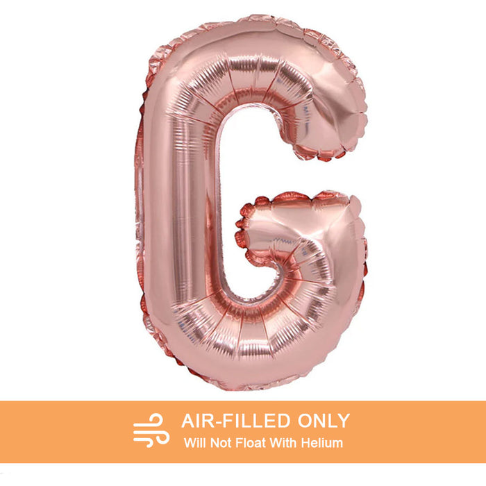 Air Filled Rose Gold Mylar Letter Balloon, 16" | 1 ct