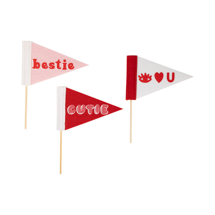 Valentine's Mini Felt Pennants | 3 ct