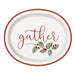 A 12 inch Thanksgiving Fall Floral Oval Plate.