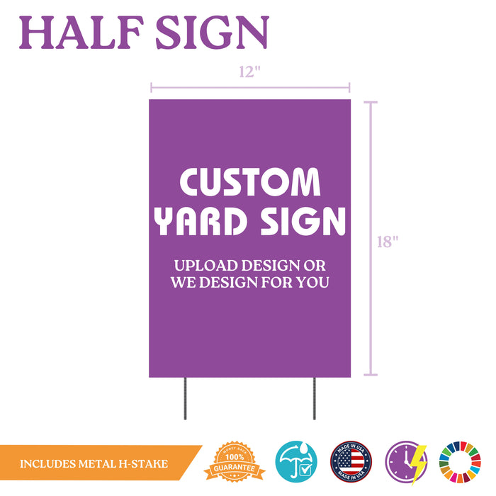 Custom Yard Sign With H Stake | 1 ct