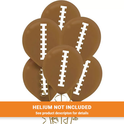 Football Flat Printed Latex Balloons 12in 6ct