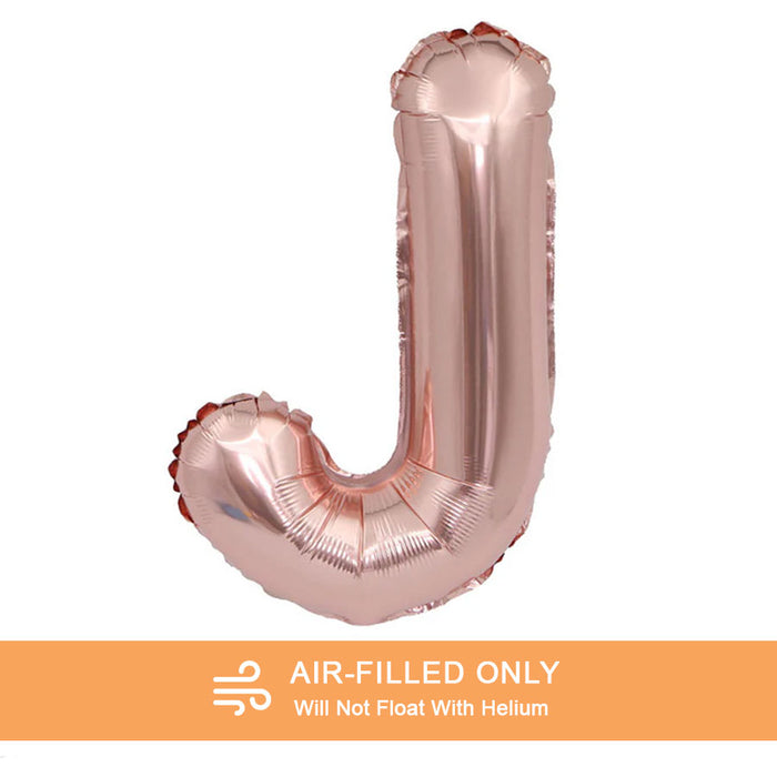 Air Filled Rose Gold Mylar Letter Balloon, 16" | 1 ct