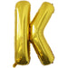 A 34-inch Gold Jumbo Metallic Balloon in the letter K.