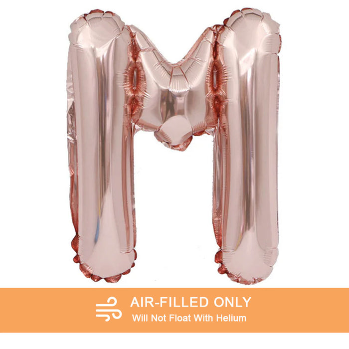 Air Filled Rose Gold Mylar Letter Balloon, 16" | 1 ct