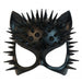 An Adult Black Cat Mask With Spikes.