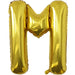 A 34-inch Gold Jumbo Metallic Balloon in the letter M.