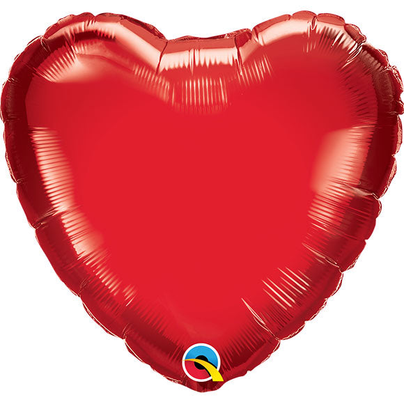 Valentine's Heart Ruby Red Mini Air Filled Mylar Balloon 9" | 1 ct