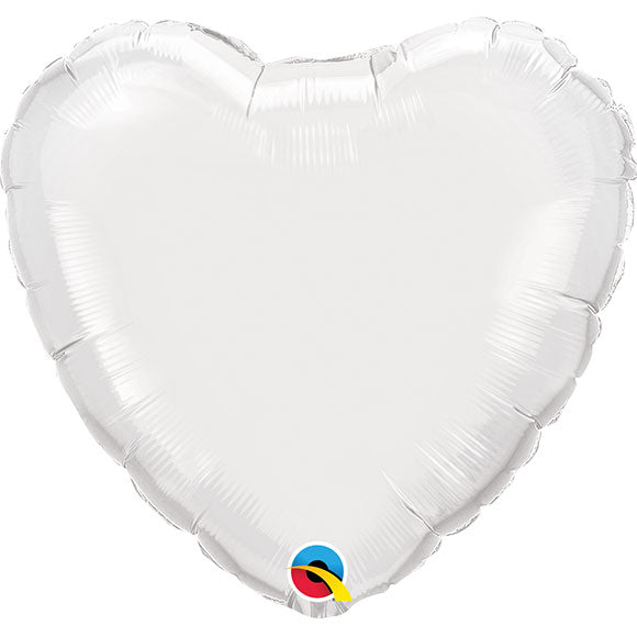 Valentine's Heart White Mini Air Filled Mylar Balloon 9" | 1 ct