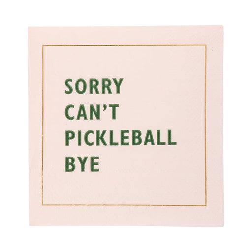 A pink design of the Pickleball Sayings Paper Cocktail Napkins.