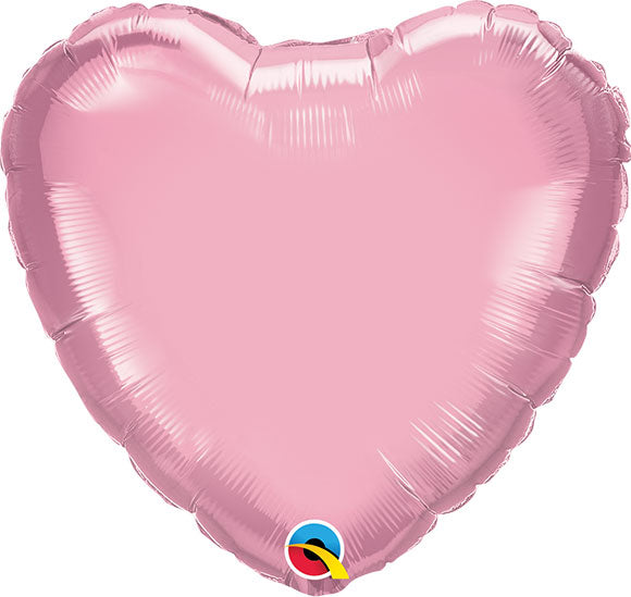 Valentine's Heart Pearl Pink Mini Air Filled Mylar Balloon 9" | 1 ct