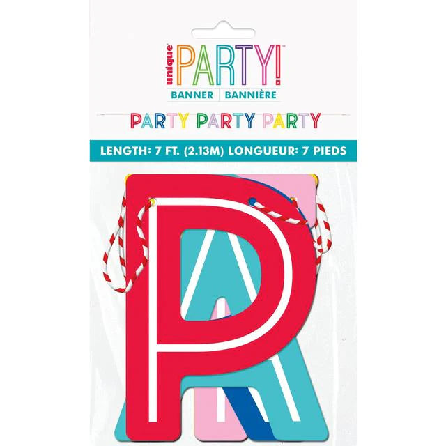 Colorful PARTY Letter Banner 7Ft  | 1ct