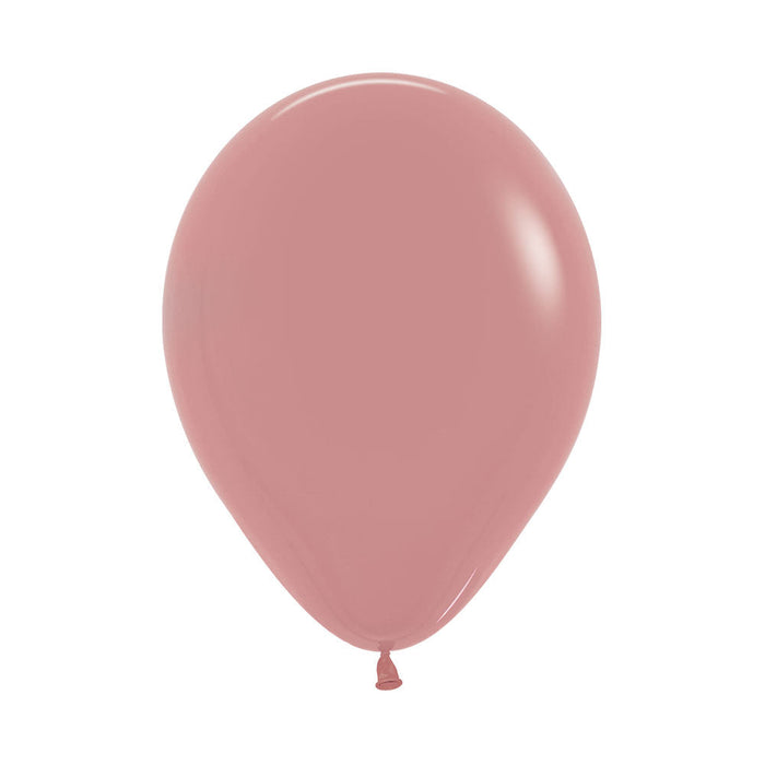 Single inflated 11-inch Rosewood color latex balloon