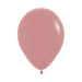 Single inflated 11-inch Rosewood color latex balloon