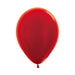 Single inflated 11-inch Metallic Red color latex balloon