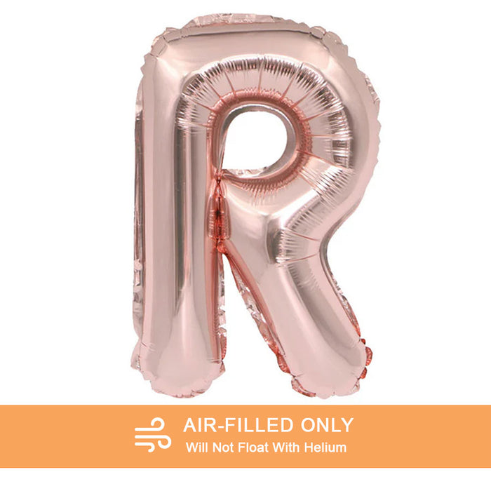 Air Filled Rose Gold Mylar Letter Balloon, 16" | 1 ct