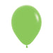 Single inflated 11-inch Lime Green color latex balloon