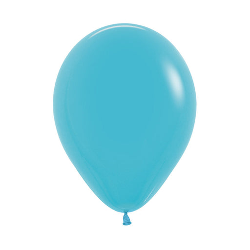 Single inflated 11-inch turquoise latex balloon