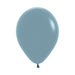 Single inflated 11-inch Pastel Dusk Blue color latex balloon