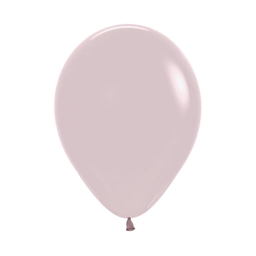 Single inflated 11-inch Pastel Dusk Rose color latex balloon