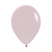 Single inflated 11-inch Pastel Dusk Rose color latex balloon