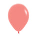 Single inflated 11-inch Tropical Coral color latex balloon