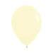 Single inflated 11-inch Pastel Matte Yellow color latex balloon