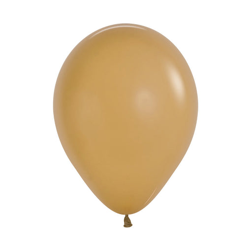 Single inflated 11-inch Latte Brown color latex balloon