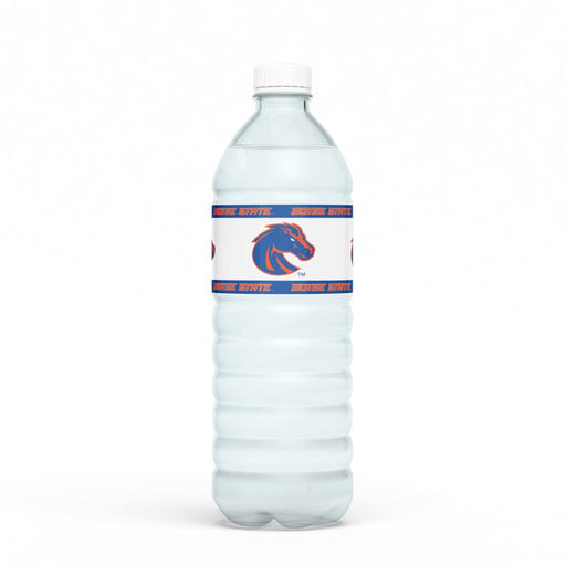 A water bottle with a BSU Water Bottle Label on it.