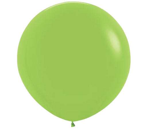 Single inflated 36-inch Lime Green color latex balloon