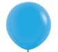 Single inflated 36-inch blue latex balloon