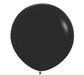 Single inflated 36-inch black latex balloon