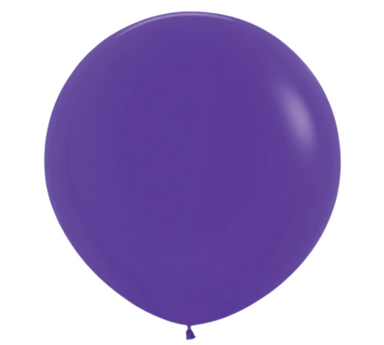 Single inflated 36-inch violet latex balloon