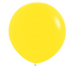 Single inflated 36-inch yellow latex balloon