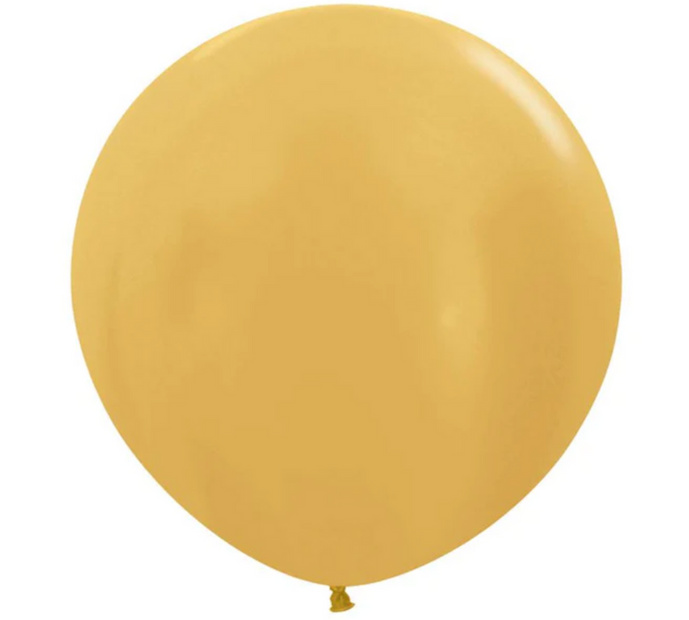 Single inflated 36-inch Metallic Silver color latex balloon