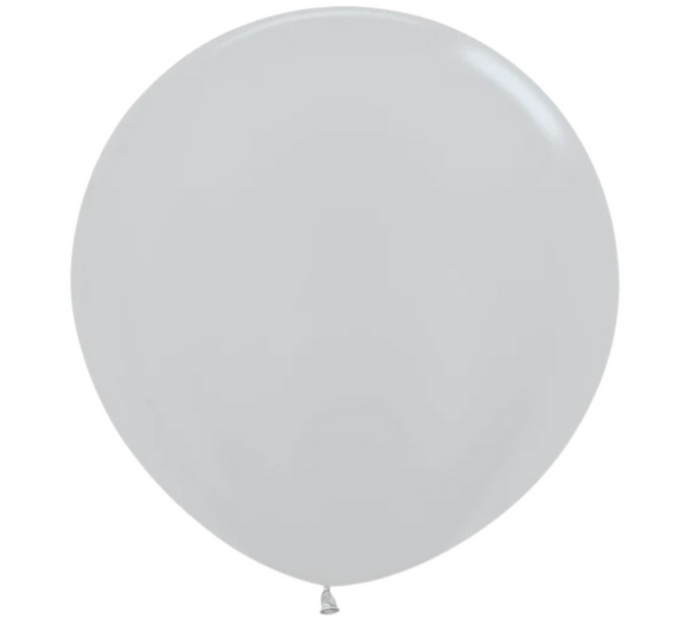 Single inflated 36-inch Metallic Silver color latex balloon