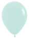 Single inflated 11-inch Pastel Matte Green color latex balloon