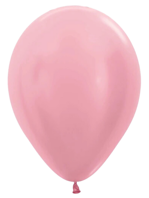 Single inflated 11-inch Pearl Pink color latex balloon