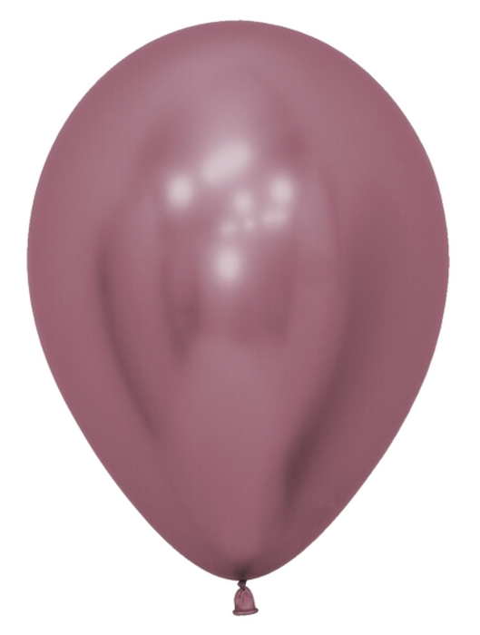 Single inflated 11-inch Reflex Pink color latex balloon