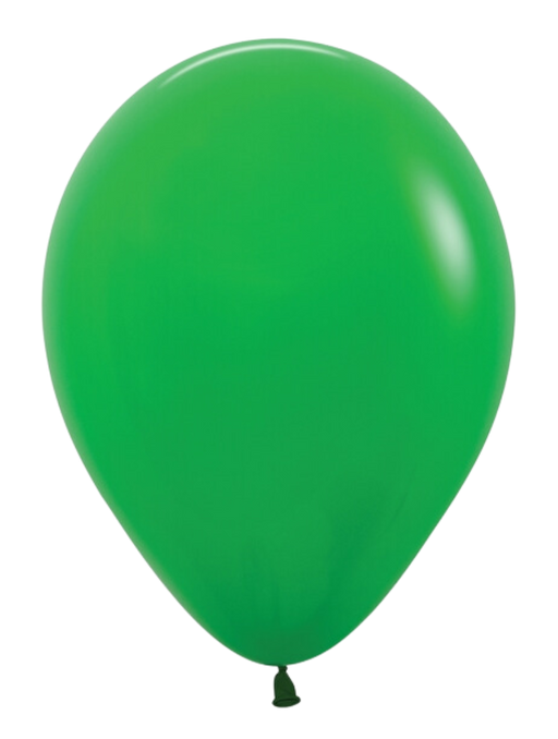 Inflated Shamrock Green color latex balloon