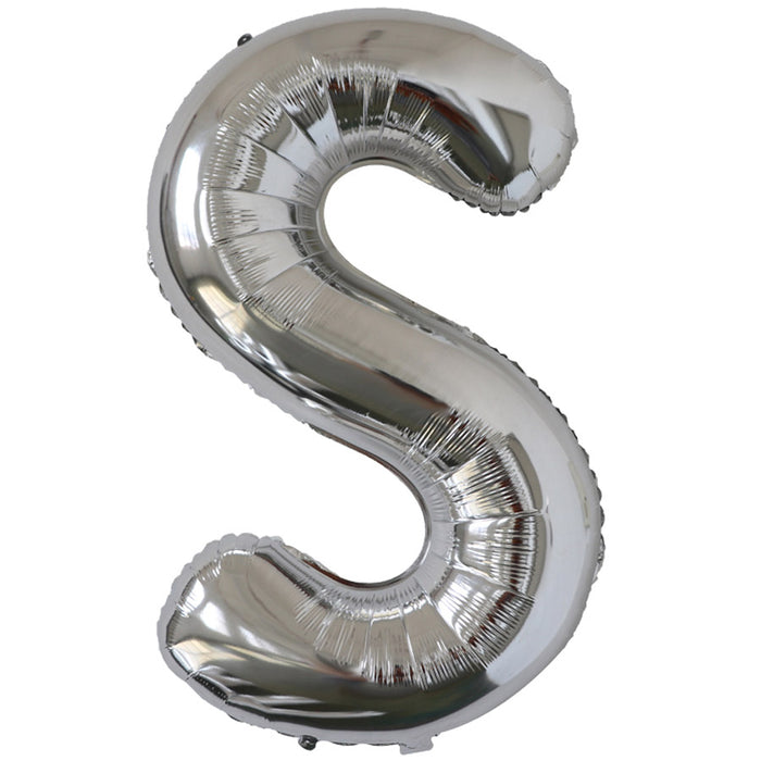 Silver Jumbo Letter Metallic Balloon 34" | 1 ct.