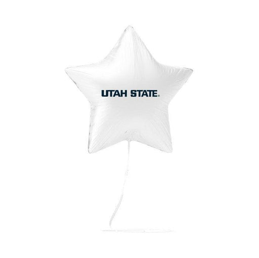 A 17 inch  Utah State Wordmark Mylar Balloon.