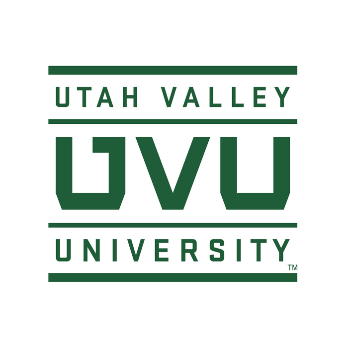 A UVU Block Logo sticker.