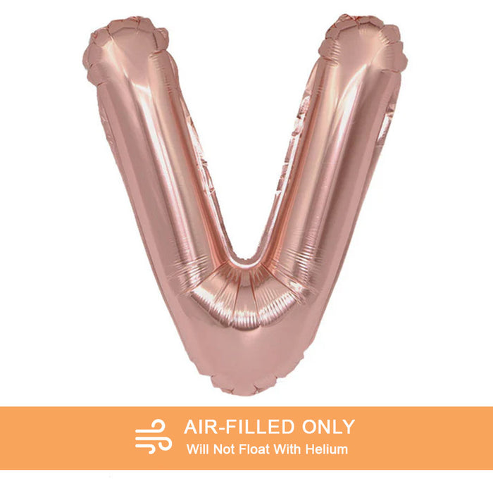 Air Filled Rose Gold Mylar Letter Balloon, 16" | 1 ct