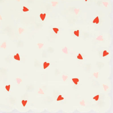 Valentine's Heart Pattern Beverage Napkins | 16 ct