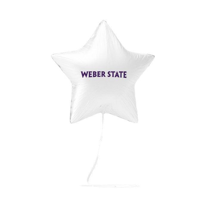 A 17 inch licensed Weber State Wordmark Mylar Balloon.