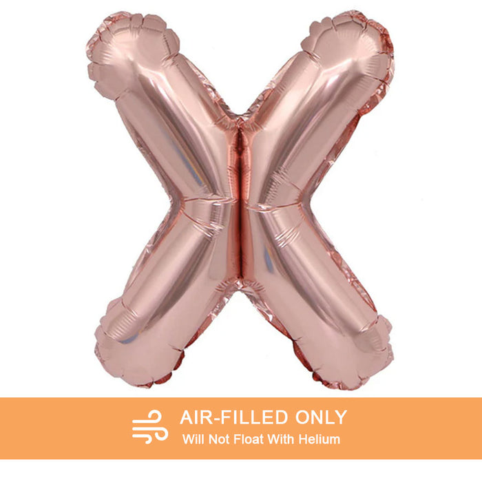 Air Filled Rose Gold Mylar Letter Balloon, 16" | 1 ct